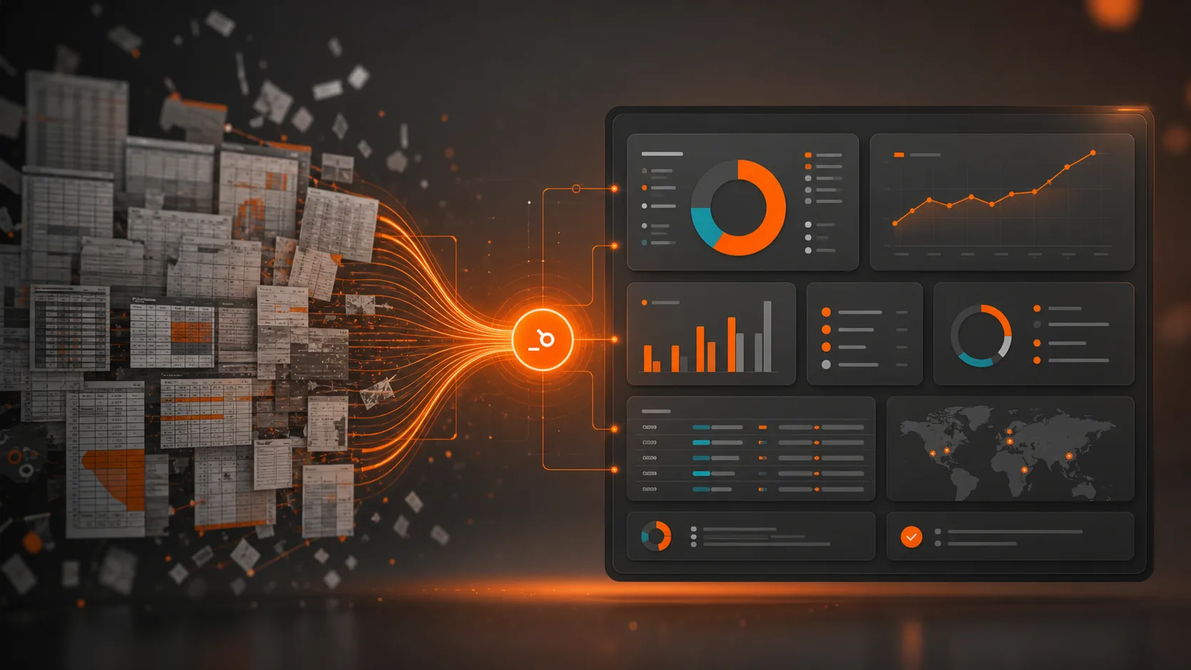 Datos dispersos transformados en un dashboard claro